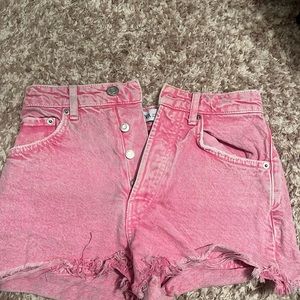 Pink Zara denim shorts